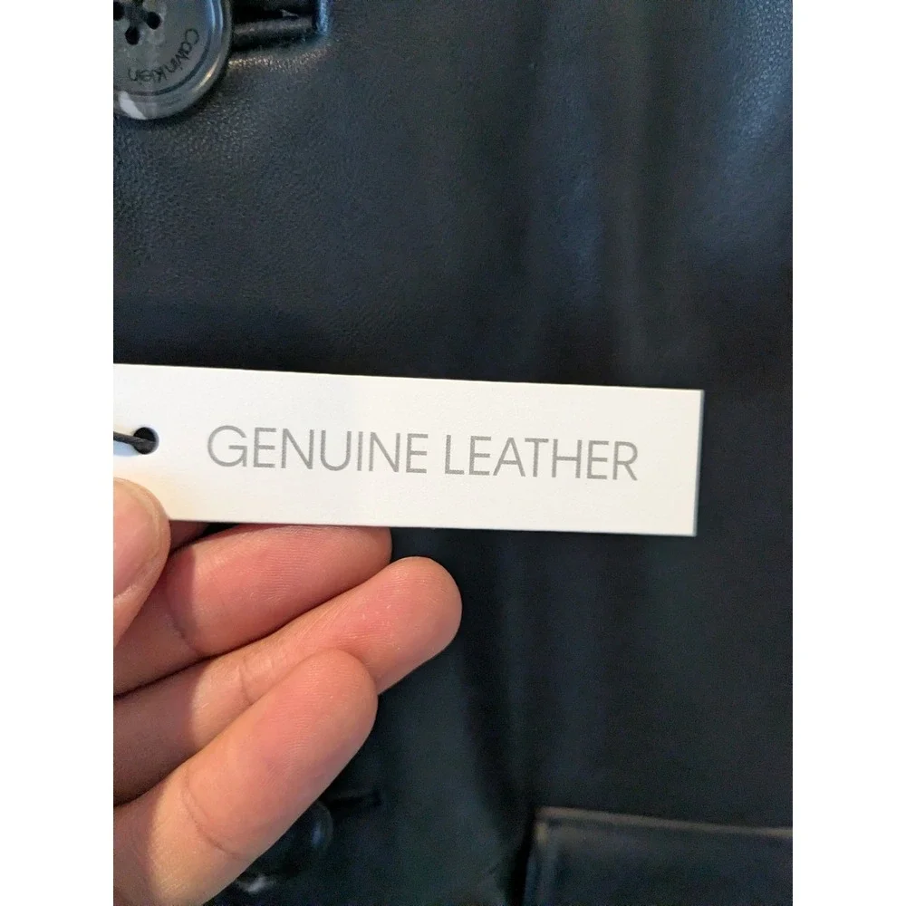 NWT‎ $NWT $449 Calvin Klein Mens Black Genuine Leather Jacket Thinsulate Lined L